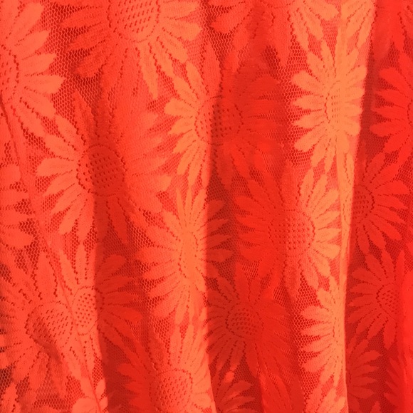 “Kimchi Blue” Neon Orange Lace Dress - Picture 3 of 4